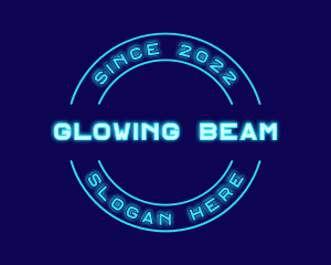 Blue Neon Badge logo design