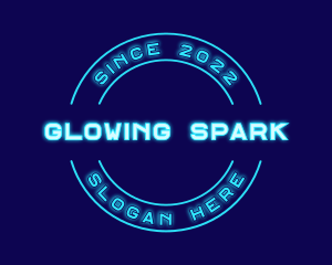 Blue Neon Badge logo design