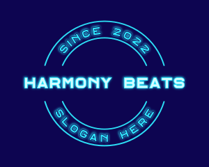 Streaming - Blue Neon Badge logo design