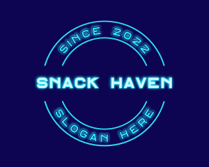 Blue Neon Badge logo design