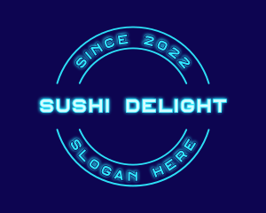 Blue Neon Badge logo design