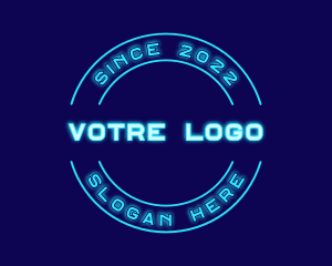 Event - Blue Neon Badge logo design