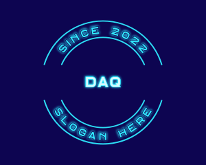 General - Blue Neon Badge logo design