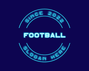 Bar - Blue Neon Badge logo design