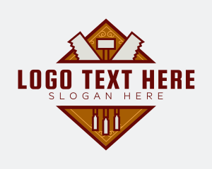 Industrial - Saw Mallet Woodwork Tools logo design