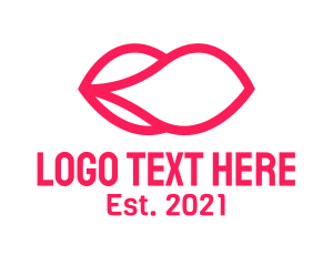 Red - Modern Lips Monoline logo design