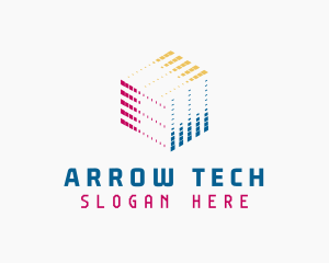 Pixel Cube Tech Developer logo design