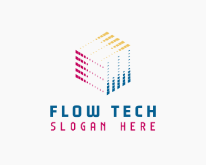 Pixel Cube Tech Developer logo design