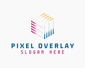 Pixel Cube Tech Developer logo design