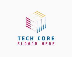 Pixel Cube Tech Developer logo design