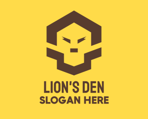 Lion - Geometric Lion Face logo design