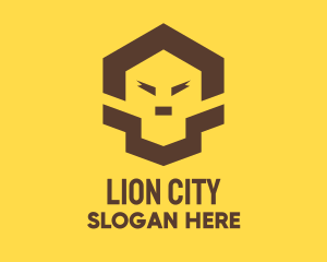 Geometric Lion Face logo design