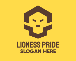 Lioness - Geometric Lion Face logo design