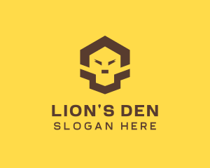 Geometric Lion Face logo design