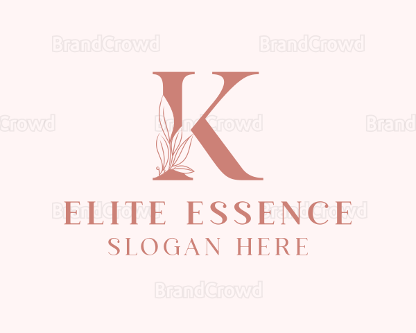 Elegant Leaves Letter K Logo