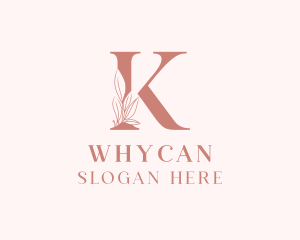 Elegant Leaves Letter K Logo