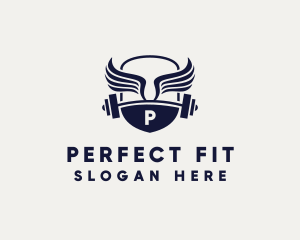 Athletic Fitness Barbell  logo design