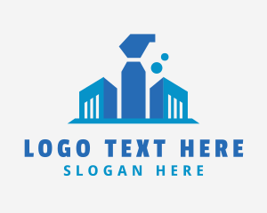 Sanitary - Building Spray Bottle logo design