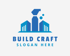 Building Spray Bottle logo design