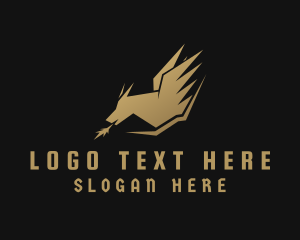 Fictional - Golden Flying Dragon logo design