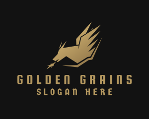 Golden Flying Dragon logo design