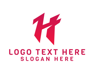 Pub - Pink Edgy Letter H logo design