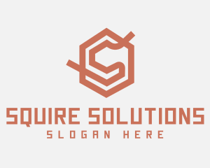 Hexagon Cube Letter S logo design