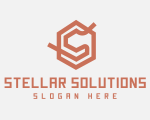 Hexagon Cube Letter S logo design