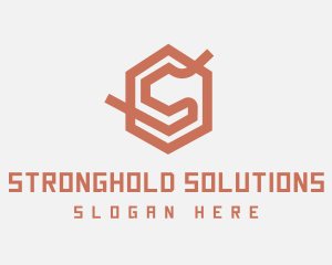 Hexagon Cube Letter S logo design