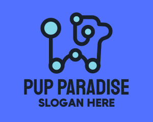 Pup - Robot Puppy Dog logo design