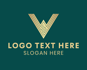 Company - Golden Agency Letter V logo design