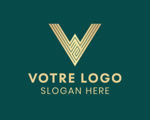 Golden Agency Letter V Logo