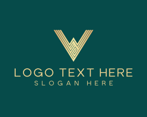 Enterprise - Golden Agency Letter V logo design