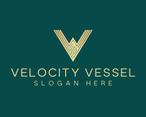 Golden Agency Letter V logo design