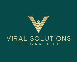 Golden Agency Letter V logo design