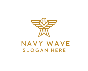 Navy - Gold Eagle Wings logo design