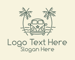 Palm - Tropical Van Beach logo design