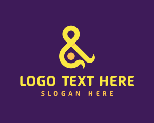 Typography - Yellow Ampersand Symbol logo design