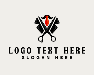 Mustache - Grooming Scissor Barbershop logo design