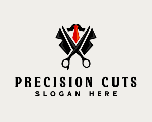 Grooming Scissor Barbershop logo design