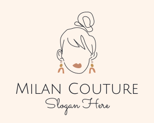 Stylist Woman Earrings logo design