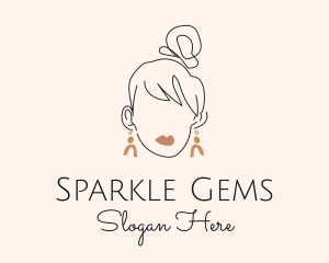 Earrings - Stylist Woman Earrings logo design