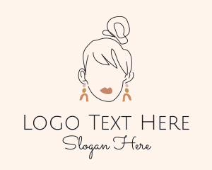 Earrings - Stylist Woman Earrings logo design