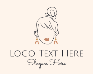 Stylist Woman Earrings Logo