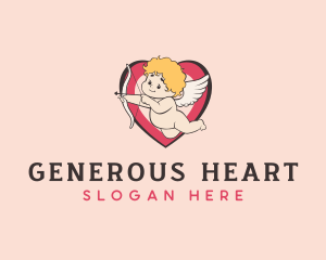 Angel Cupid Heart logo design