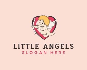 Angel Cupid Heart logo design