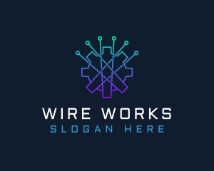 Wire - Electronic Gear Circuit logo design