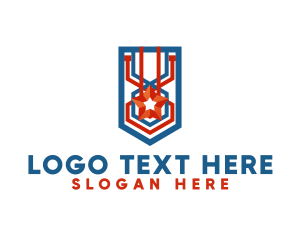 Patriotic - Star Freedom Stripe logo design