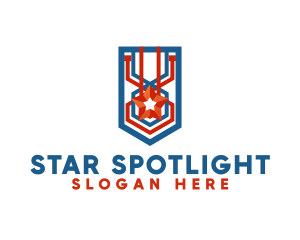 Star Badge Stripe  logo design