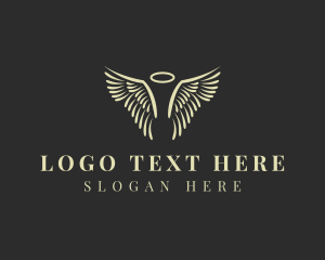 Support - Angel Religious Wing Halo logo design